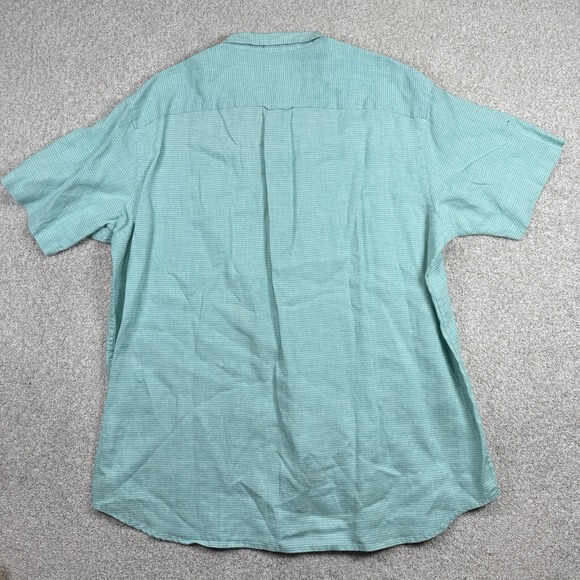 Orvis Signature Collection Blue 100% Linen Button Down Shirt Short Sleeve XL - Picture 6 of 6